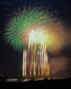 千葉県市川市江戸川堤から撮影した花火