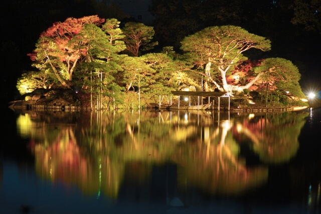 文京区六義園の紅葉