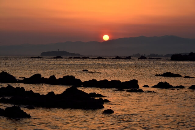 葉山町の夕日