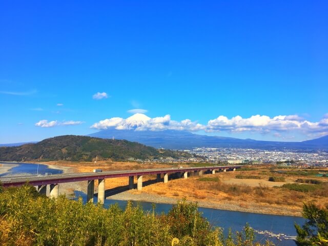 富士市の富士川の風景