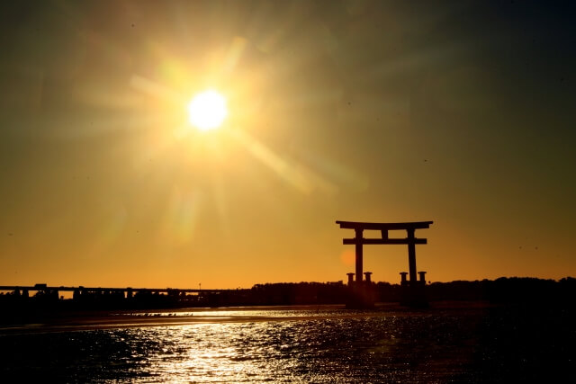 浜松市浜名湖の夕景
