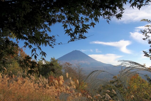 鳴沢村から望む富士山