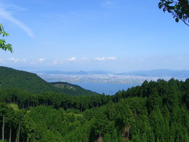 比叡山から見る草津市の風景
