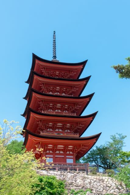 広島県宮島の五重塔