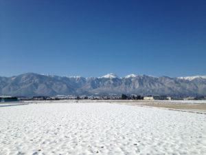 安曇野の雪景色