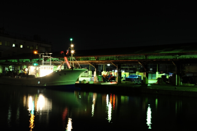 夜の尾鷲港