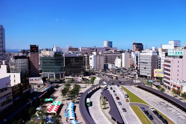 大分駅周辺の風景