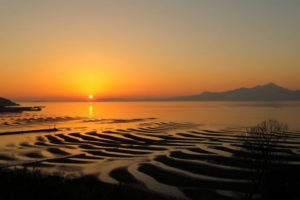 御輿来海岸の夕焼け