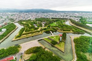 五稜郭と函館市の風景