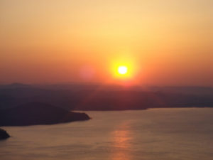 サロマ湖の夕陽
