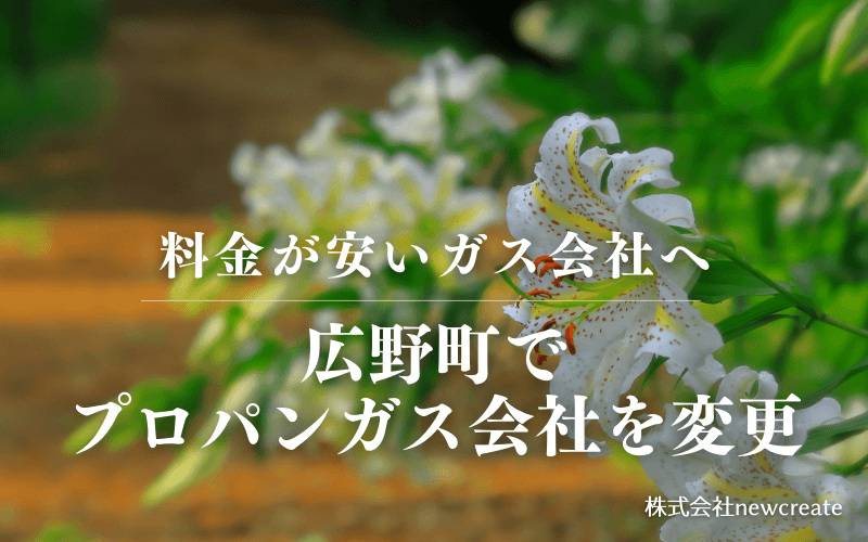 広野町でプロパンガス会社を変更する