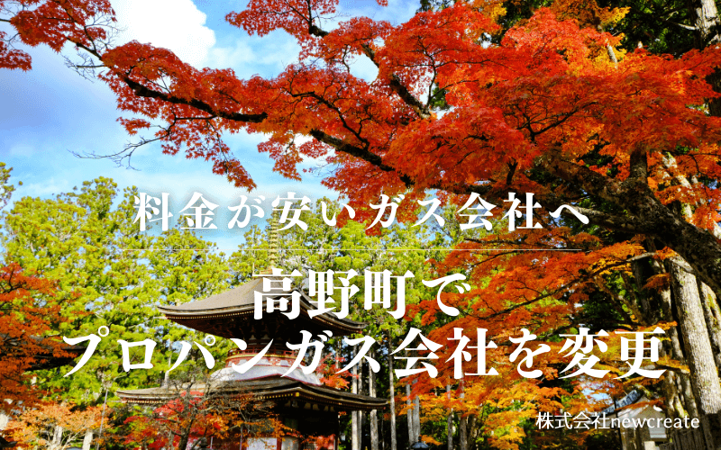 高野町でプロパンガス会社を変更する