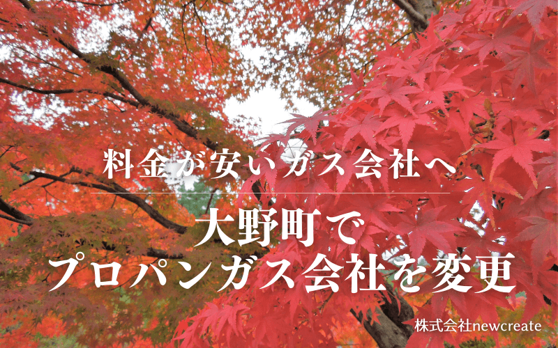 大野町でプロパンガス会社を変更する