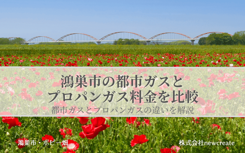 鴻巣市の都市ガスとプロパンガス料金を比較