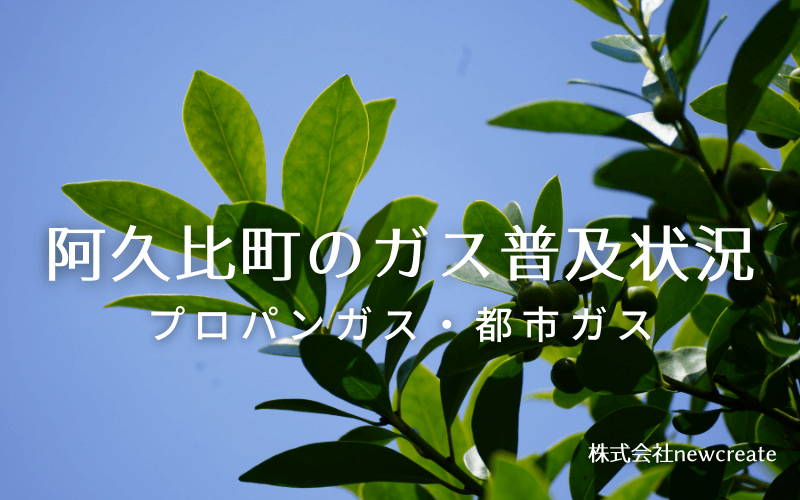 阿久比町のプロパンガスと都市ガス普及状況