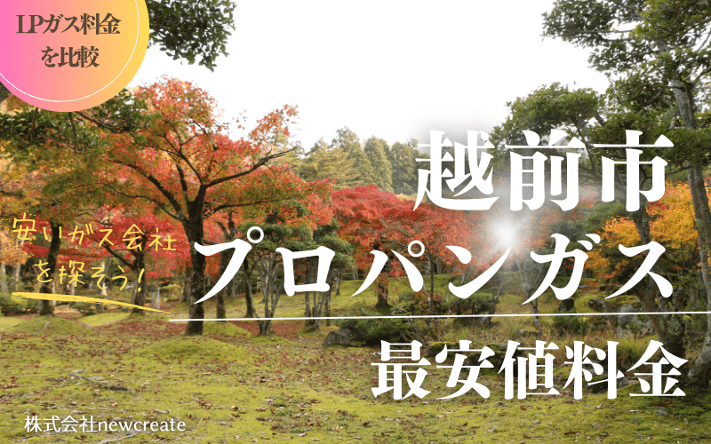 越前市のプロパンガス平均価格と最安値料金