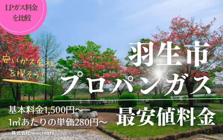 羽生市のプロパンガス平均価格と最安値料金