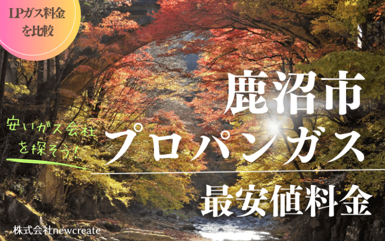 鹿沼市のプロパンガス平均価格と最安値料金