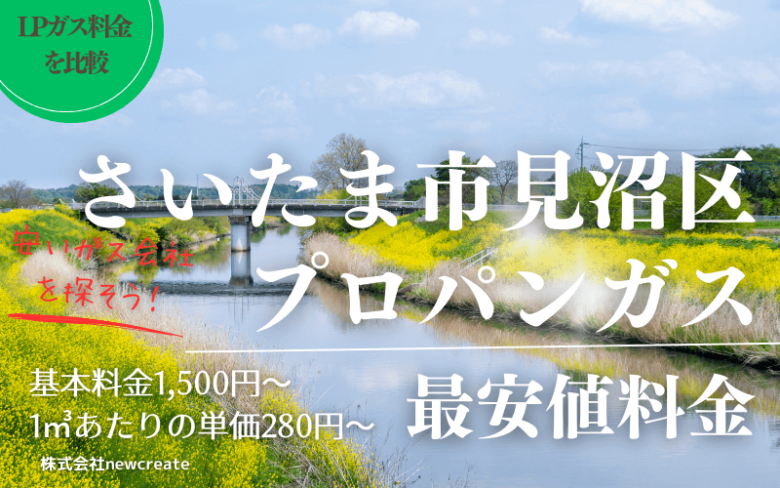 さいたま市見沼区のプロパンガス平均価格と最安値料金