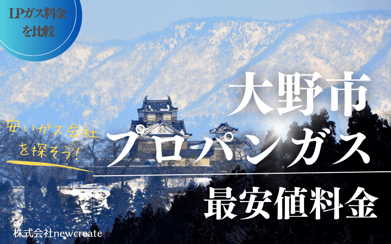 福井県大野市のプロパンガス平均価格と最安値料金