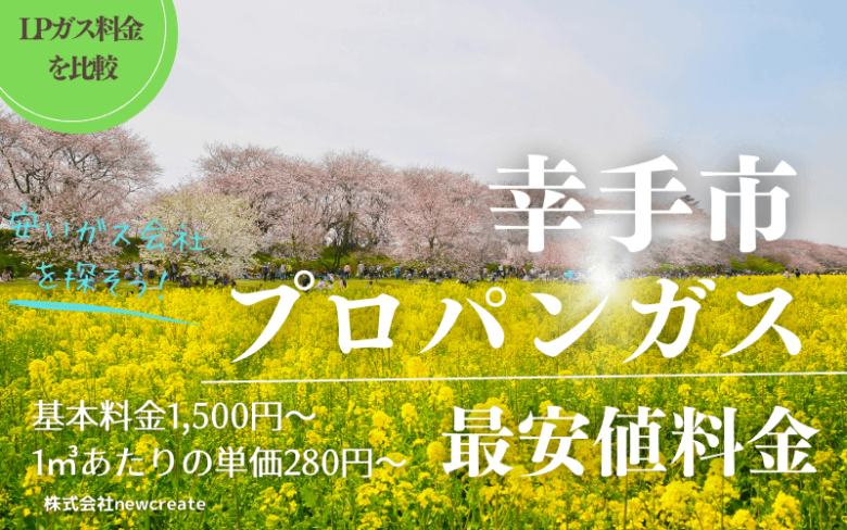 幸手市のプロパンガス平均価格と最安値料金