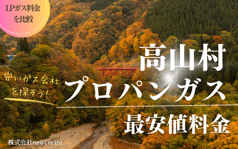 長野県高山村のプロパンガス平均価格と最安値料金