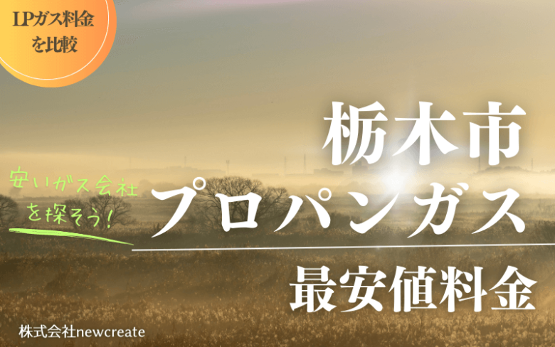 栃木市のプロパンガス平均価格と最安値料金