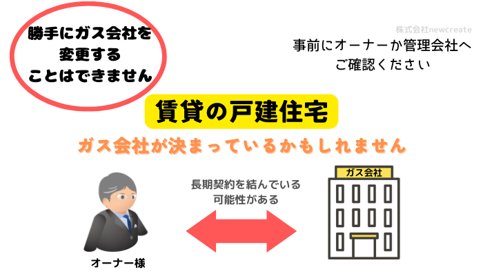 賃貸の戸建住宅はガス会社が決まっているかもしれない